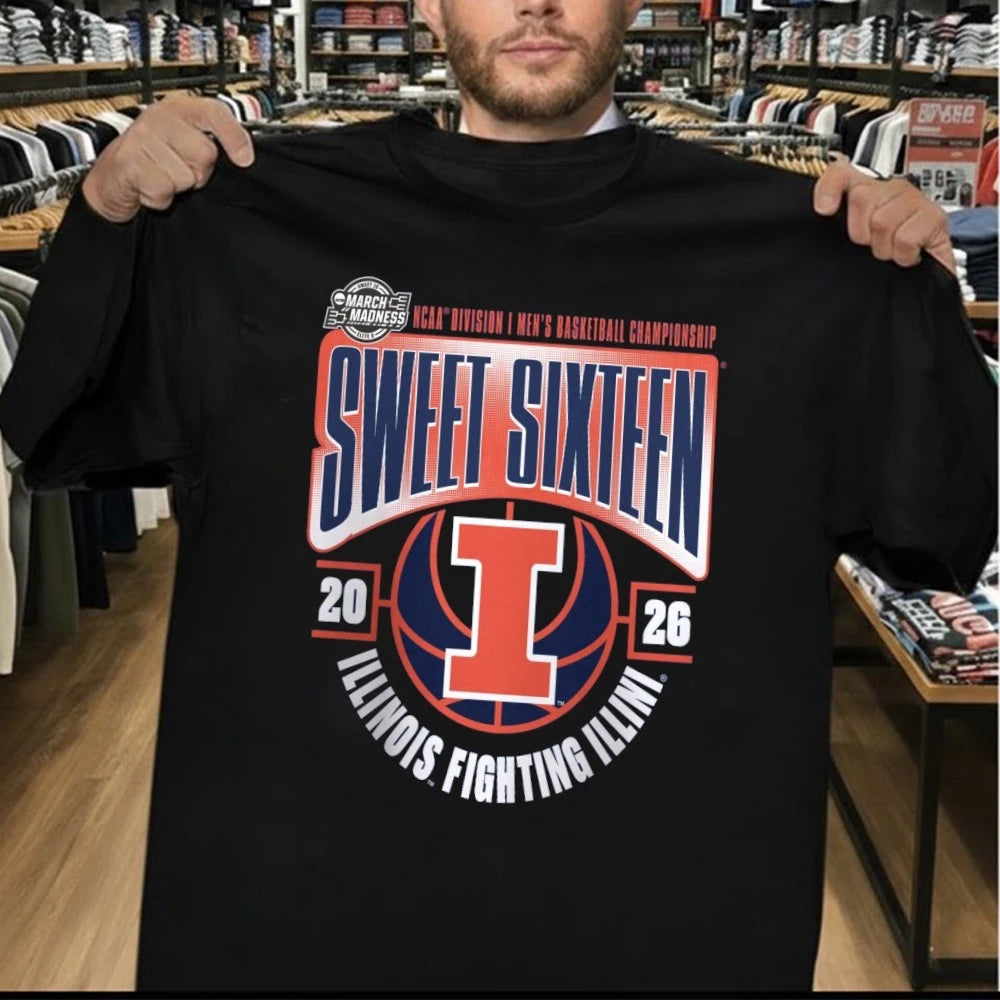 Illinois Fighting Illini 2026 NCAA Men’s Basketball Tournament March Madness Sweet 16 T-Shirt