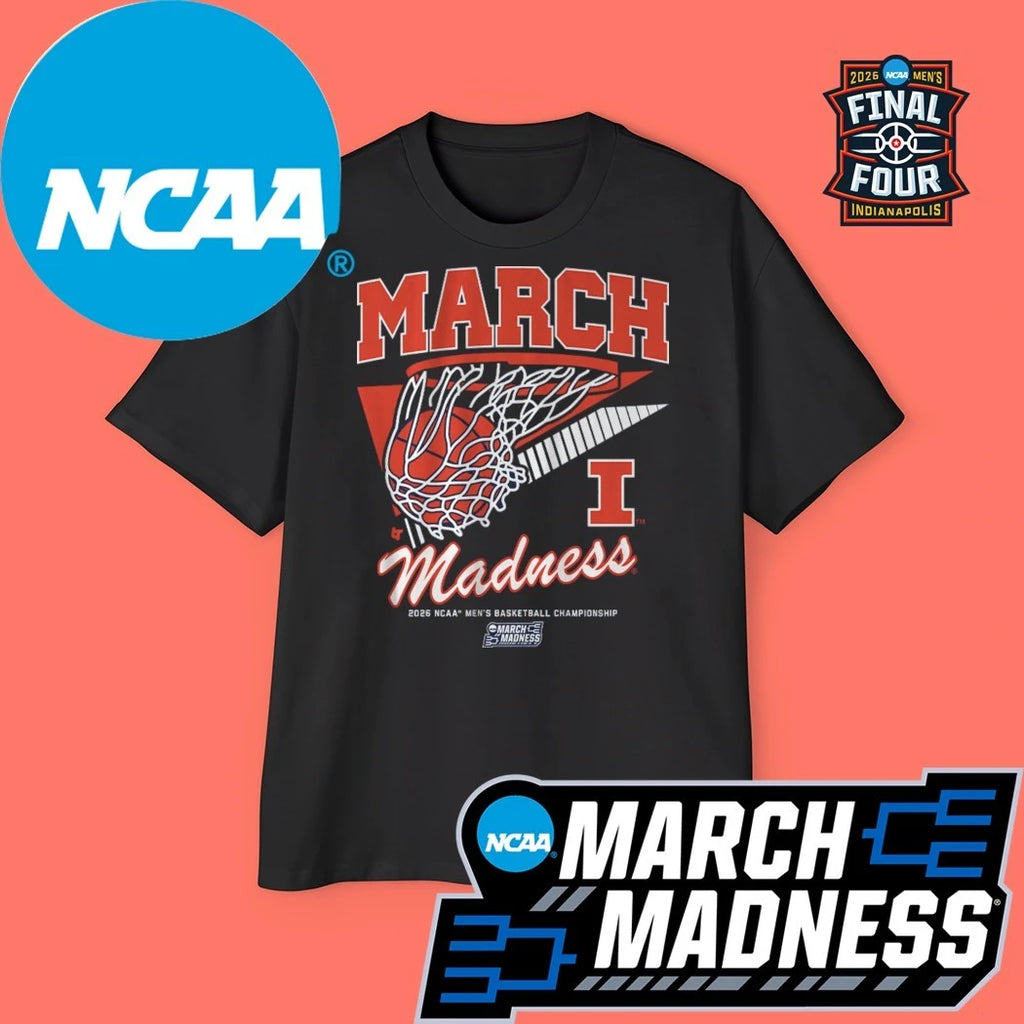 Illinois Fighting Illini MBB 2026 NCAA Men’s Basketball Championship March Madness Retro Swish Logo Shirt
