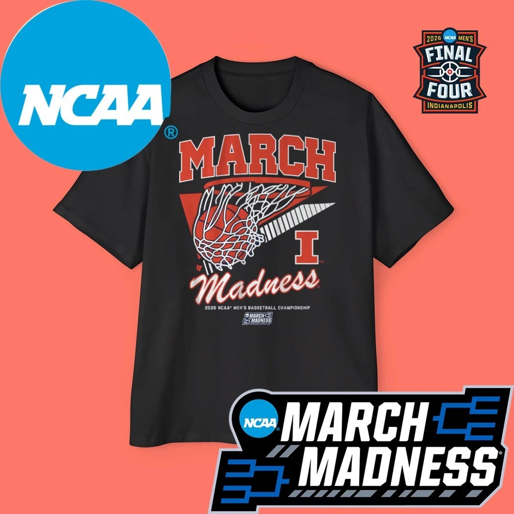 Illinois Fighting Illini MBB 2026 NCAA Men’s Basketball Championship March Madness Retro Swish Logo Shirt