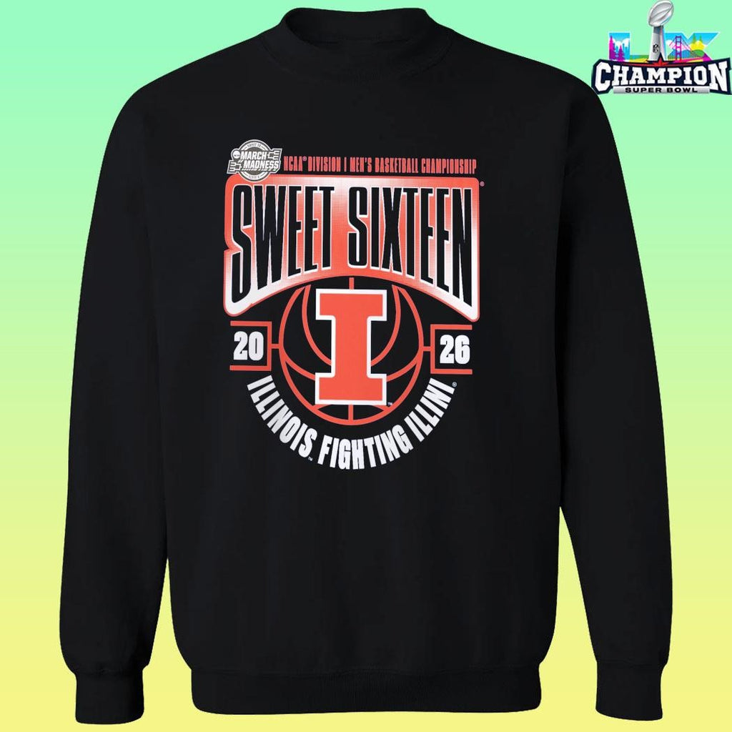 Illinois Fighting Illini Men’s Basketball 2026 Ncaa March Madness Sweet 16 Shirt