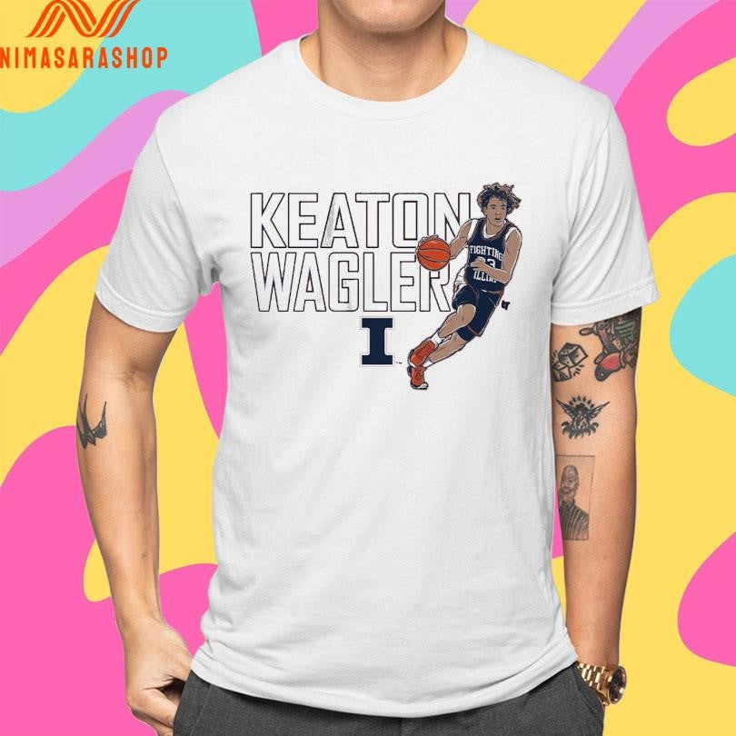 Illinois Fighting Illini Men’s Basketball Keaton Wagler Name Pose Shirts