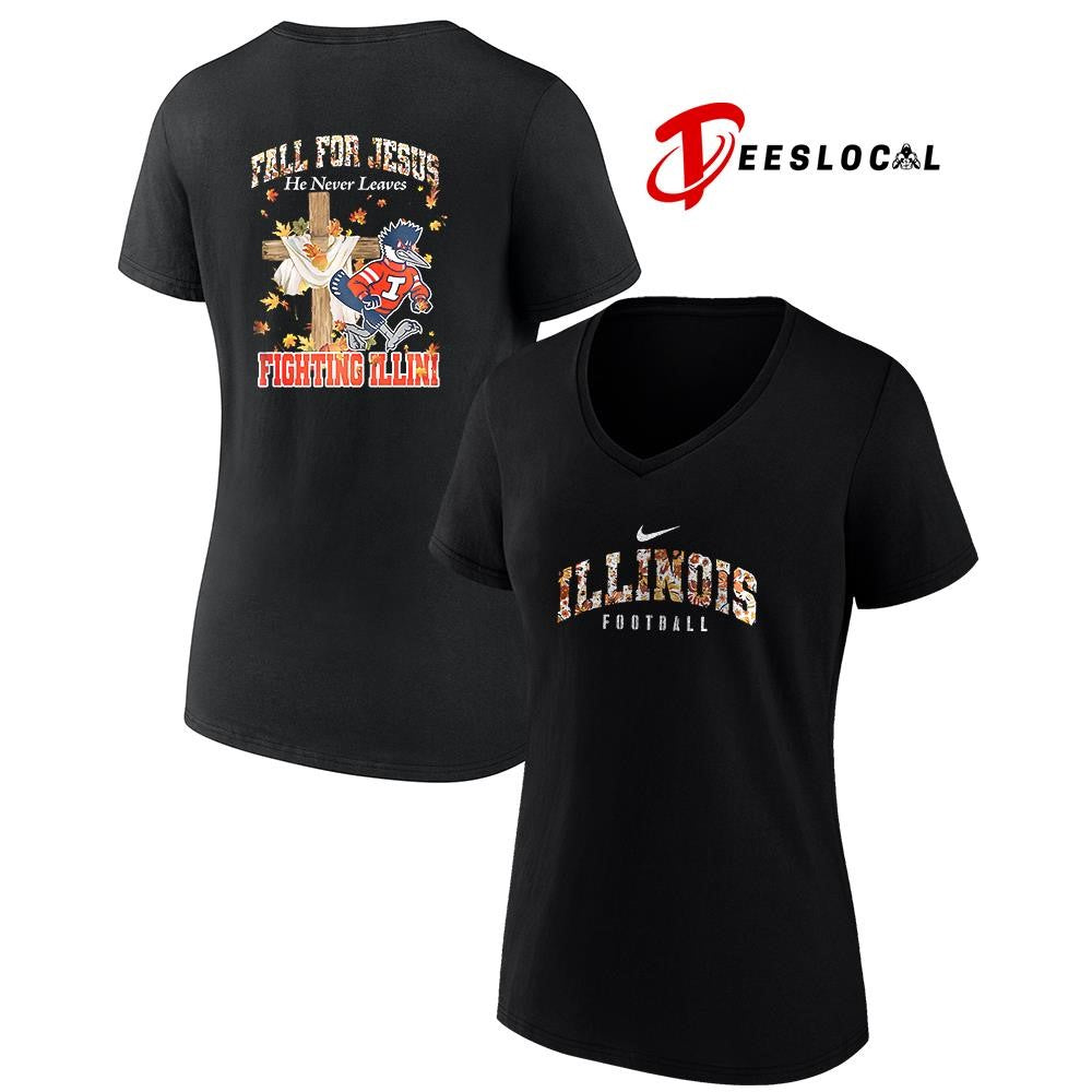 Illinois Fighting Illini x fall for Jesus he never leaves mascot shirt