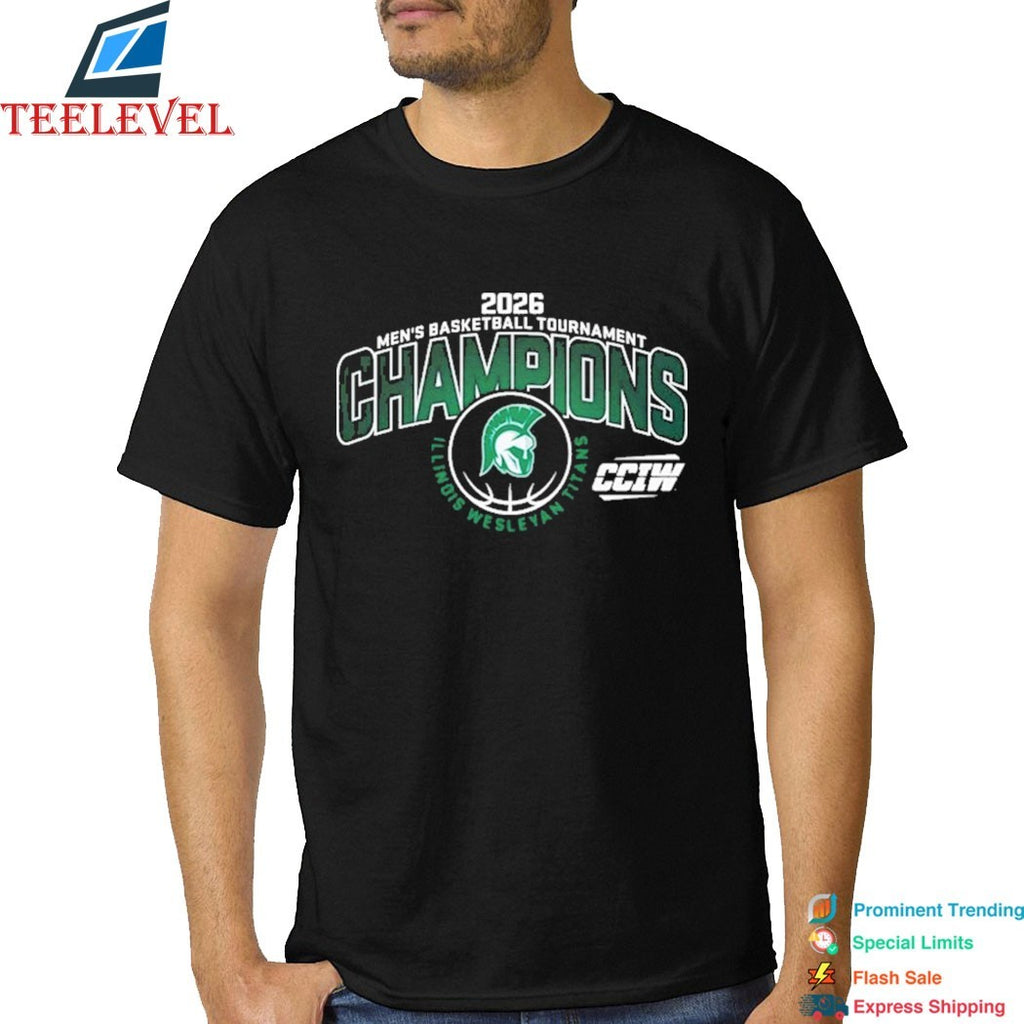 Illinois Wesleyan Titans Champions Men’s Basketball 2026 CCIW Tournament T-shirts