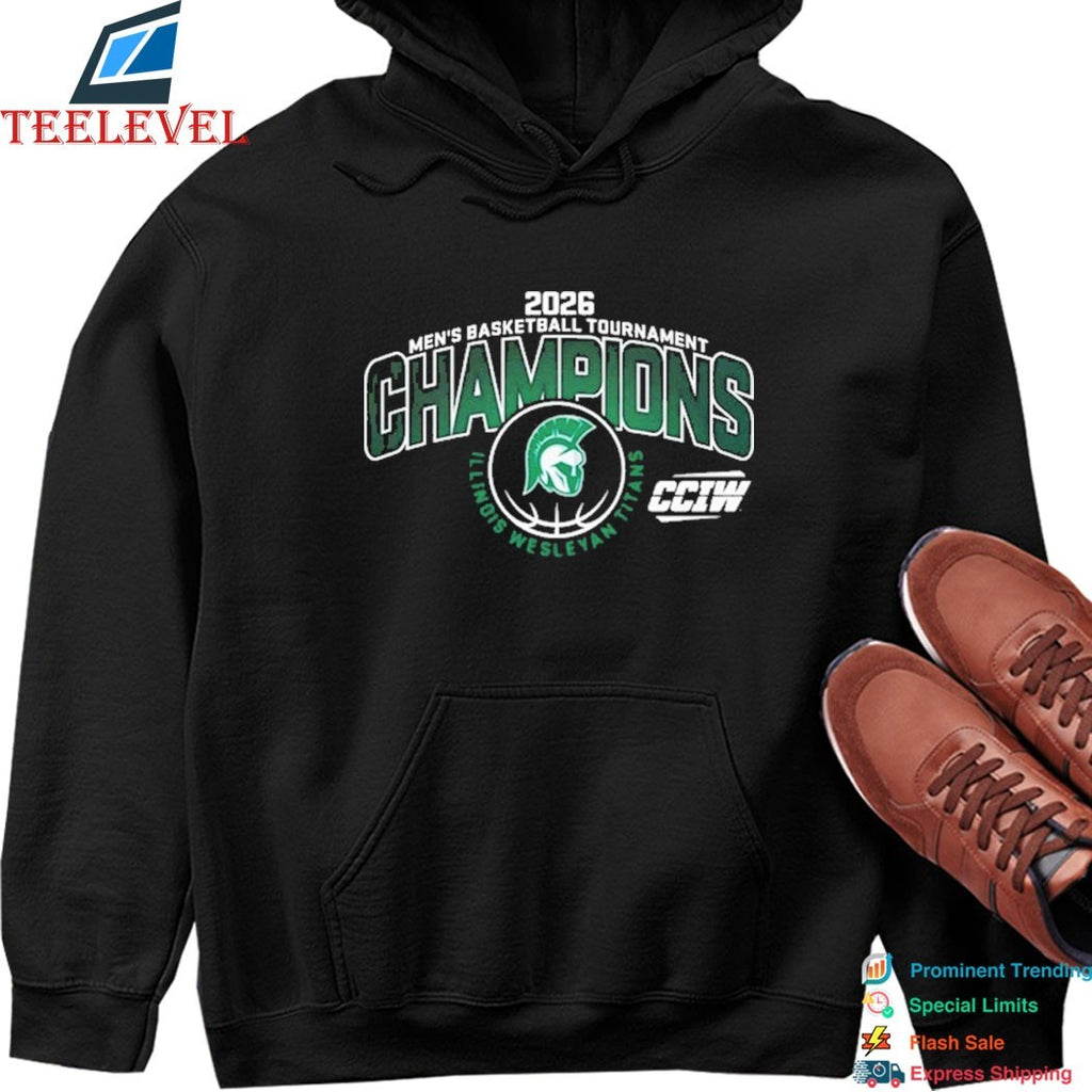 Illinois Wesleyan Titans Champions Men’s Basketball 2026 CCIW Tournament T-shirts