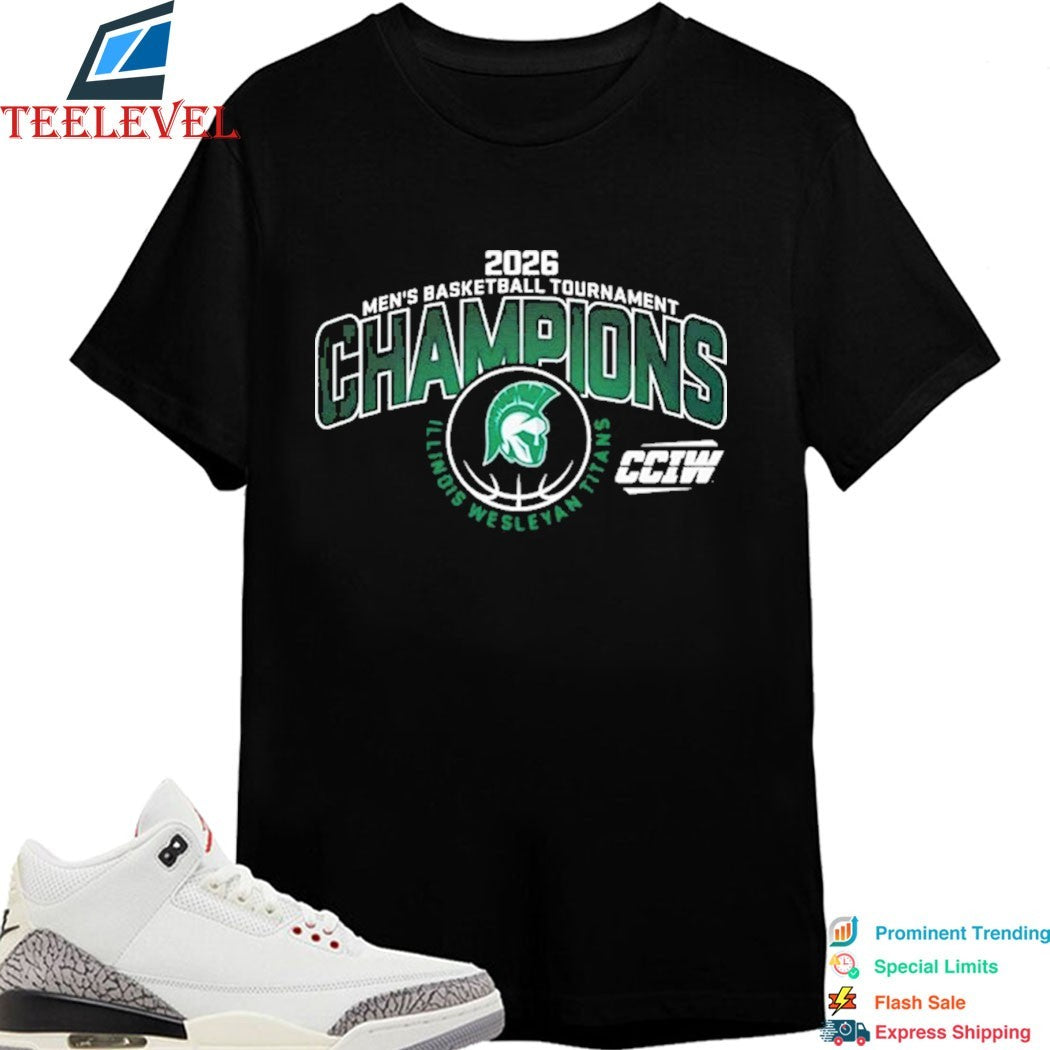 Illinois Wesleyan Titans Champions Men’s Basketball 2026 CCIW Tournament T-shirts