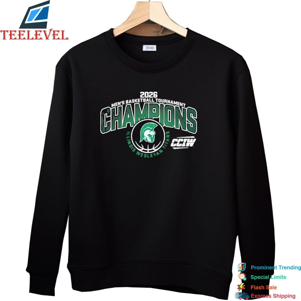 Illinois Wesleyan Titans Champions Men’s Basketball 2026 CCIW Tournament T-shirts