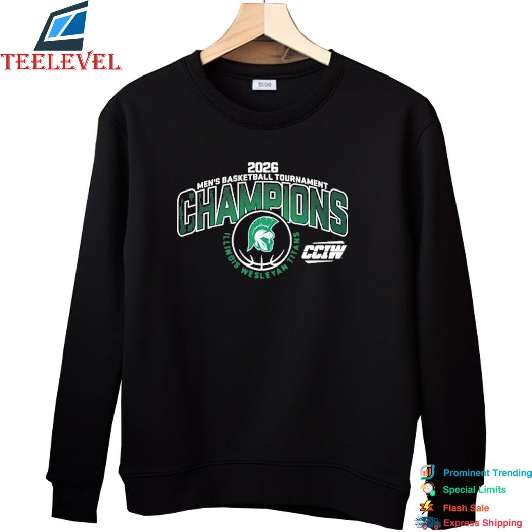 Illinois Wesleyan Titans Champions Men’s Basketball 2026 CCIW Tournament T-shirts