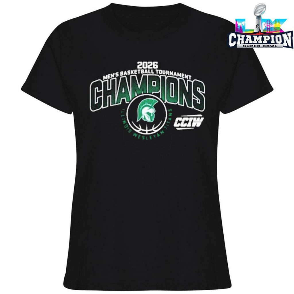 Illinois Wesleyan Titans Champions Men’s Basketball 2026 Cciw Tournament Shirt
