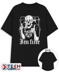 I’m fine skeleton knife shirt