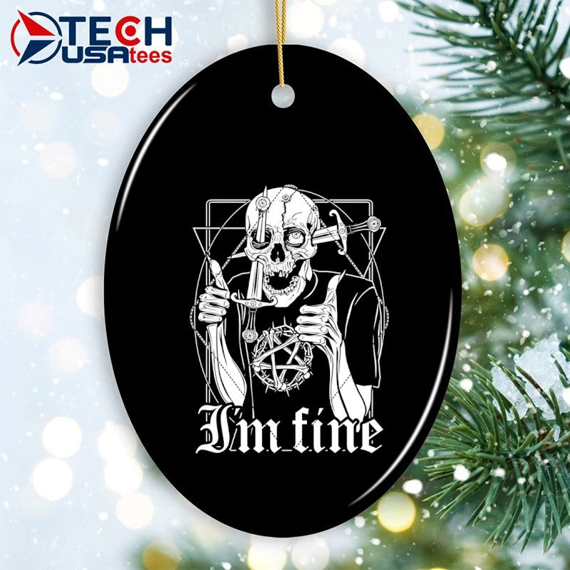 I’m fine skeleton knife shirt