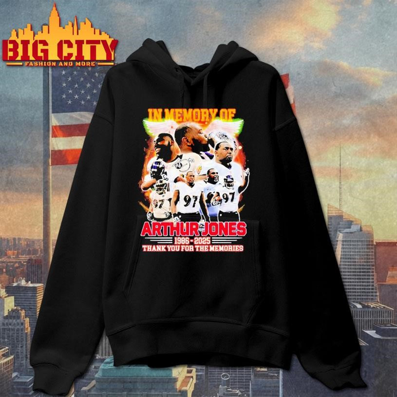 In Memory Of Arthur Jones Baltimore Ravens 1986 2025 Thank You For The Memories Wings Signature shirts