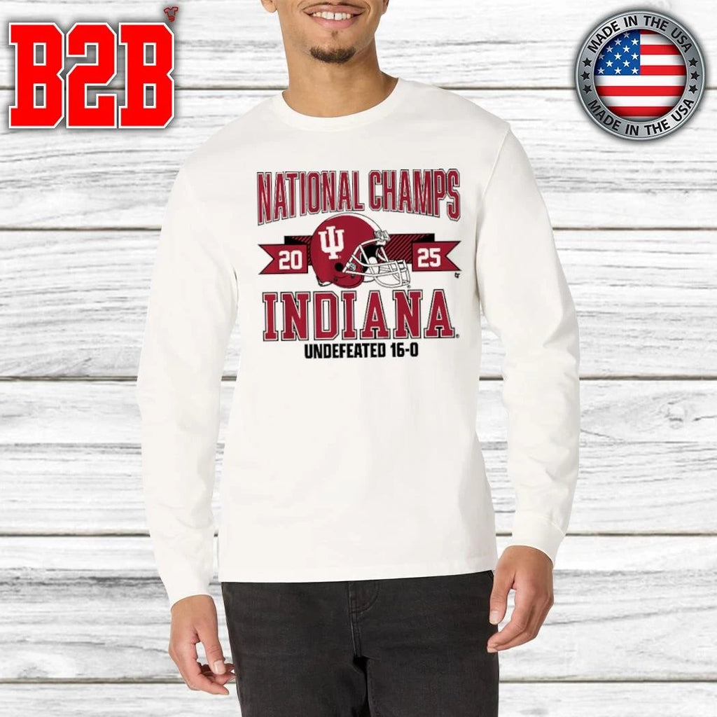 Indiana Football 2025 CFP National Champions Arched Helmet Shirt