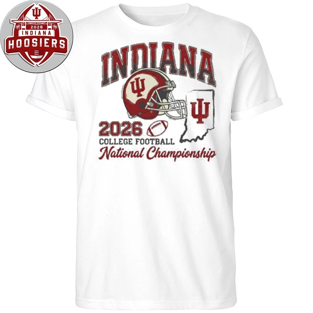 Indiana Football 2026 College Football National Champions Sports Fan Helmet And Map Tee Shirt