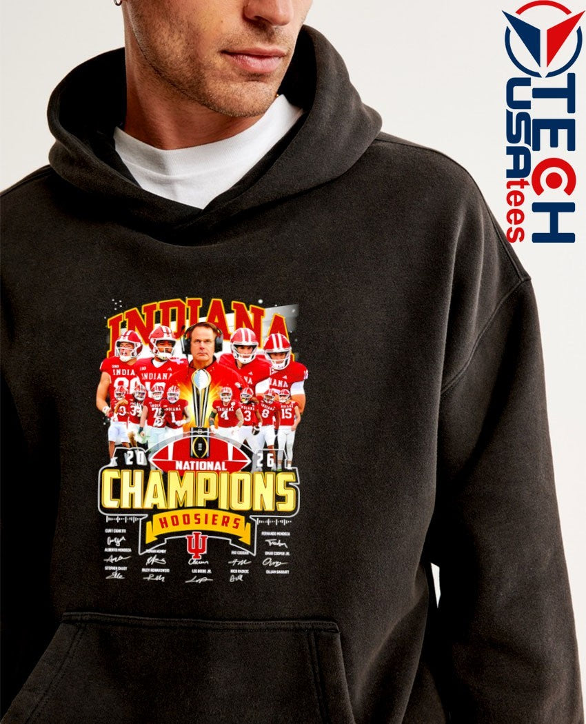 Indiana Football CFP 2026 National Champions players signature shirt