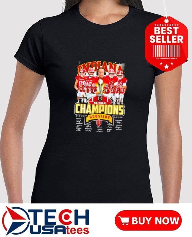 Indiana Football CFP 2026 National Champions players signature shirt