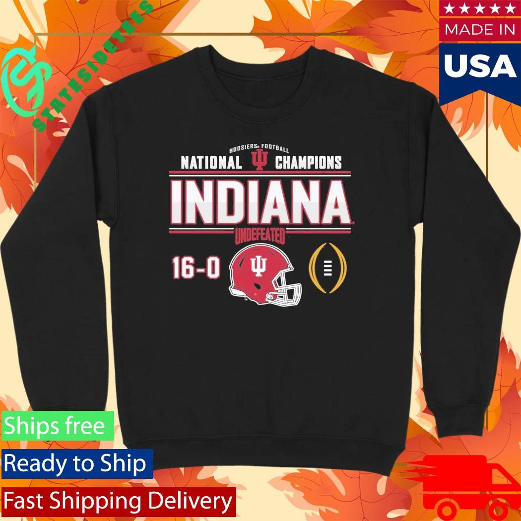 Indiana Football National Champions Undefeated 16-0 Two-Sided Schedule Shirt