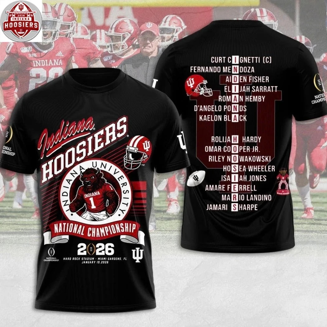 Indiana Hoosier Football 2026 National Championship Hard Rock Stadium Miami Gardens Fl January 19 2026 Shirt