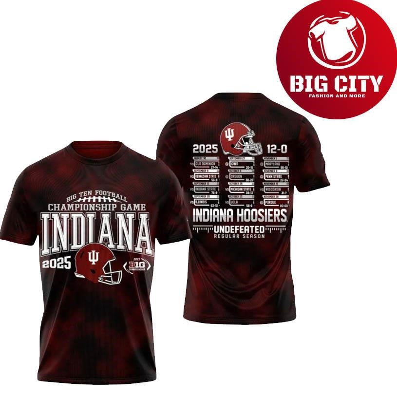 Indiana Undefeated Regular Season Big Ten Championship 2025 Two Sided Shirt