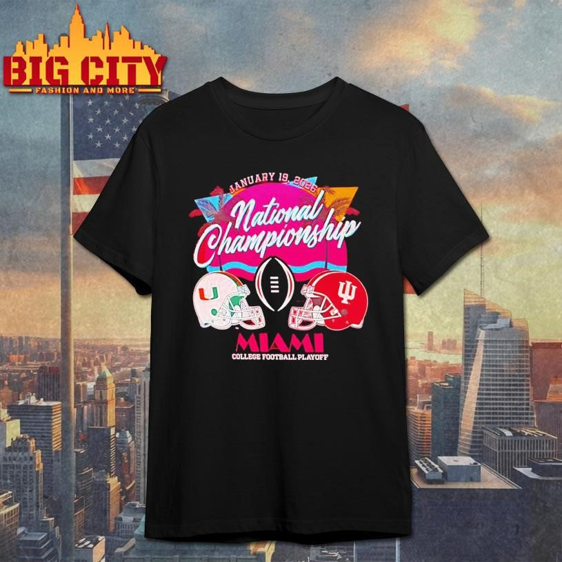 Indiana vs Miami 2026 CFP National Championship Bound Sunset Shirt
