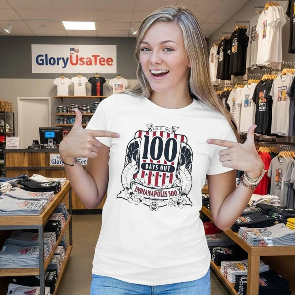 Indianapolis 500 100 Days Out Feb 13-2026 T-Shirt