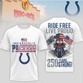 Indianapolis Colts x Buc ee’s Ride Free Live Proud 250 Years Strong Logo Two Sided Shirt