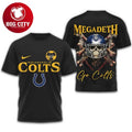 Indianapolis Colts x Megadeth Skull Heavy Metal Graphic Two Sided Shirt