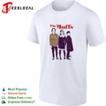 Indie rock trio illustrated character portrait vintage concert shirt