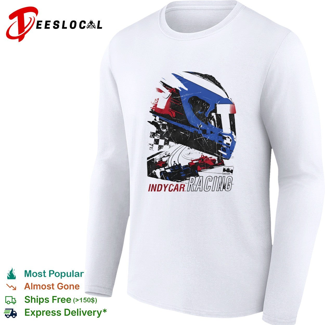 IndyCar Racing Helmet and Open Wheel Race Cars Shirt