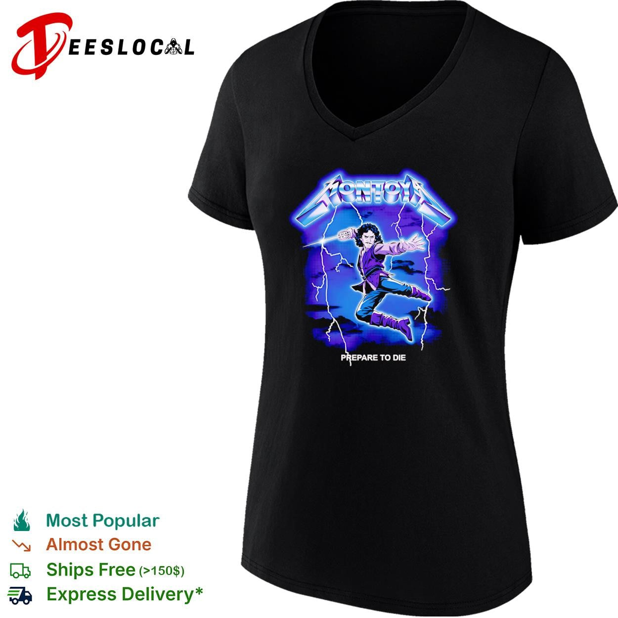 Inigo Montoya from The Princess Bride style of Metallica’s Ride the Lightning shirt
