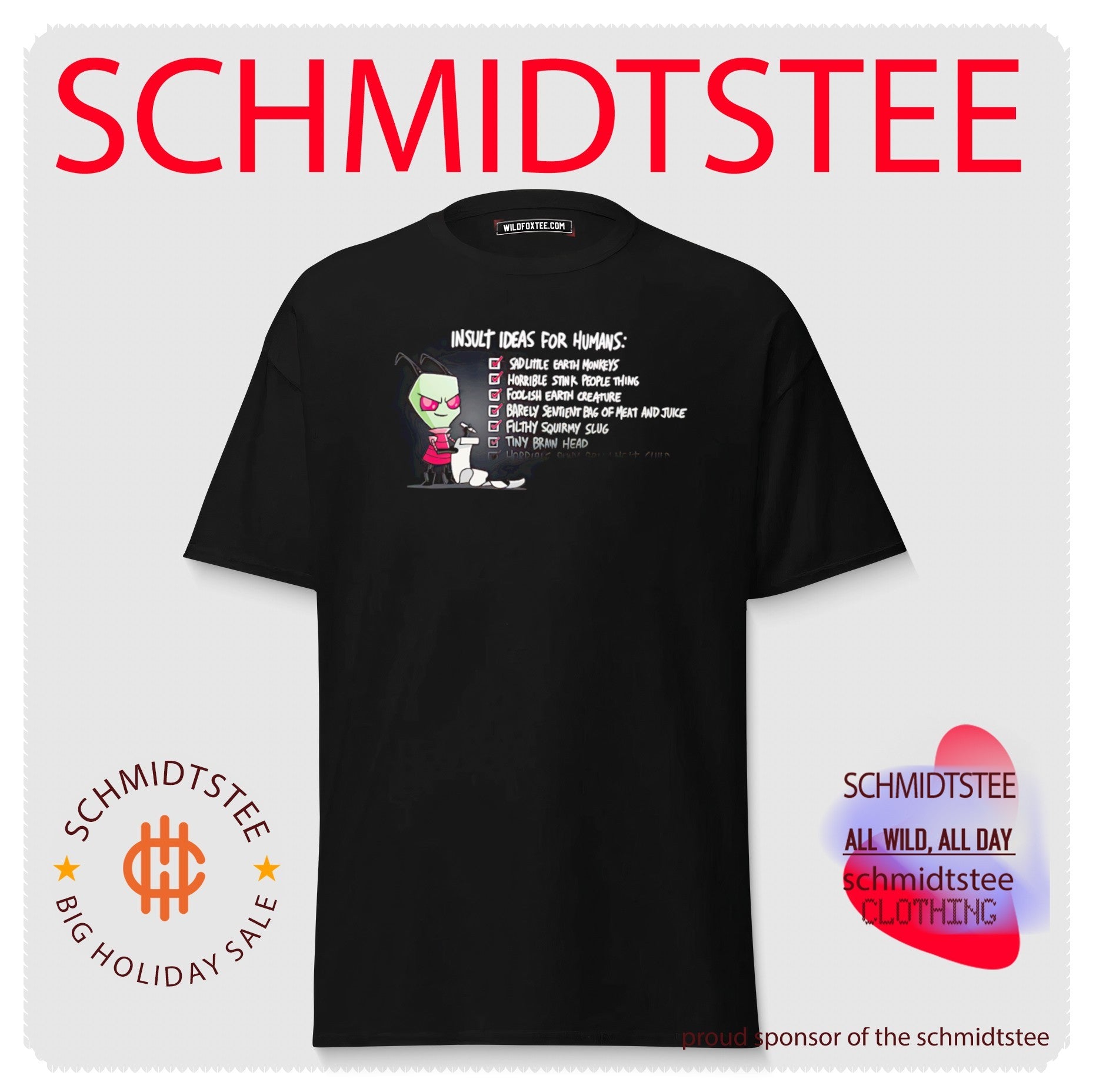 Invader Zim Insult Ideas for Humans List shirt