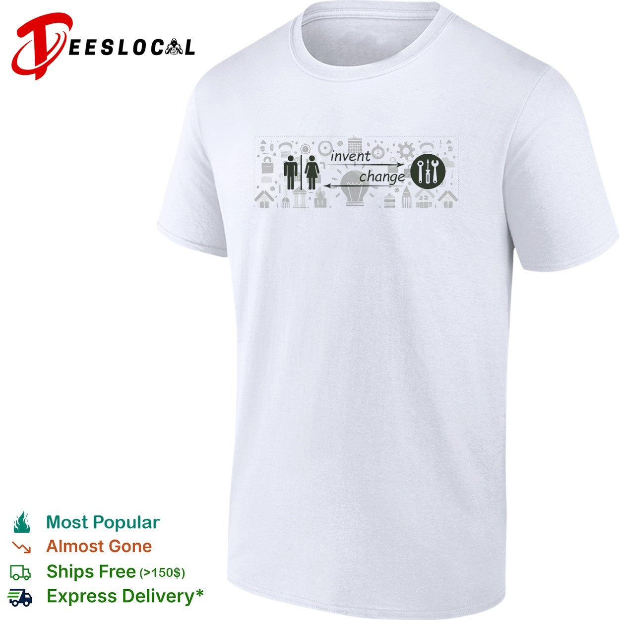 Invent Change science engineering tools graphic shirt