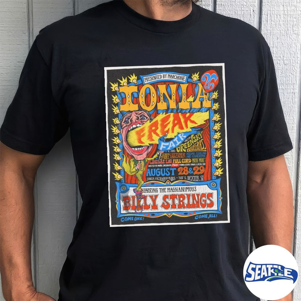 Ionia Free Fair Starring The Magnanimous Billy Strings August 28th and 29th, 2026 Poster shirt
