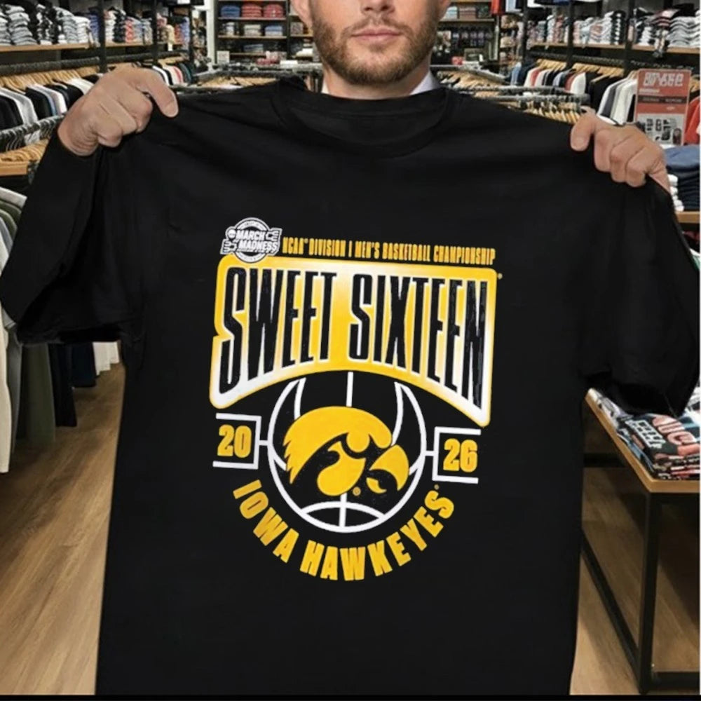 Iowa Hawkeyes Men’s Basketball 2026 NCAA March Madness Sweet 16 T-Shirt