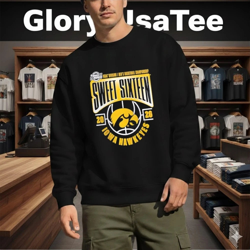 Iowa Hawkeyes Men’s Basketball 2026 NCAA March Madness Sweet 16 T-Shirt