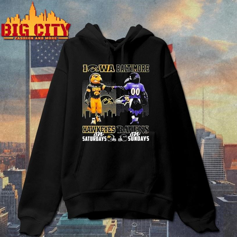 Iowa Hawkeyes On Saturdays X Baltimore Ravens On Sundays Mascot 2025 Shirt