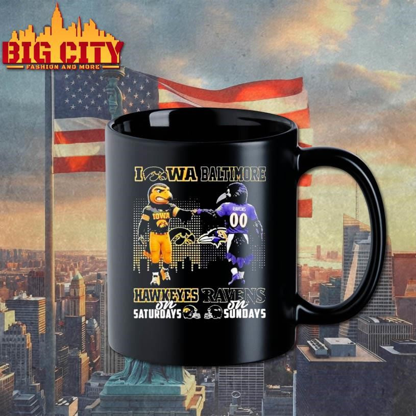Iowa Hawkeyes On Saturdays X Baltimore Ravens On Sundays Mascot 2025 Shirt
