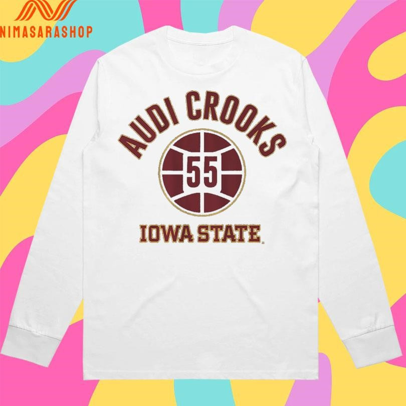 Iowa State Basketball 55 Audi Crooks Name Number Ball Shirts