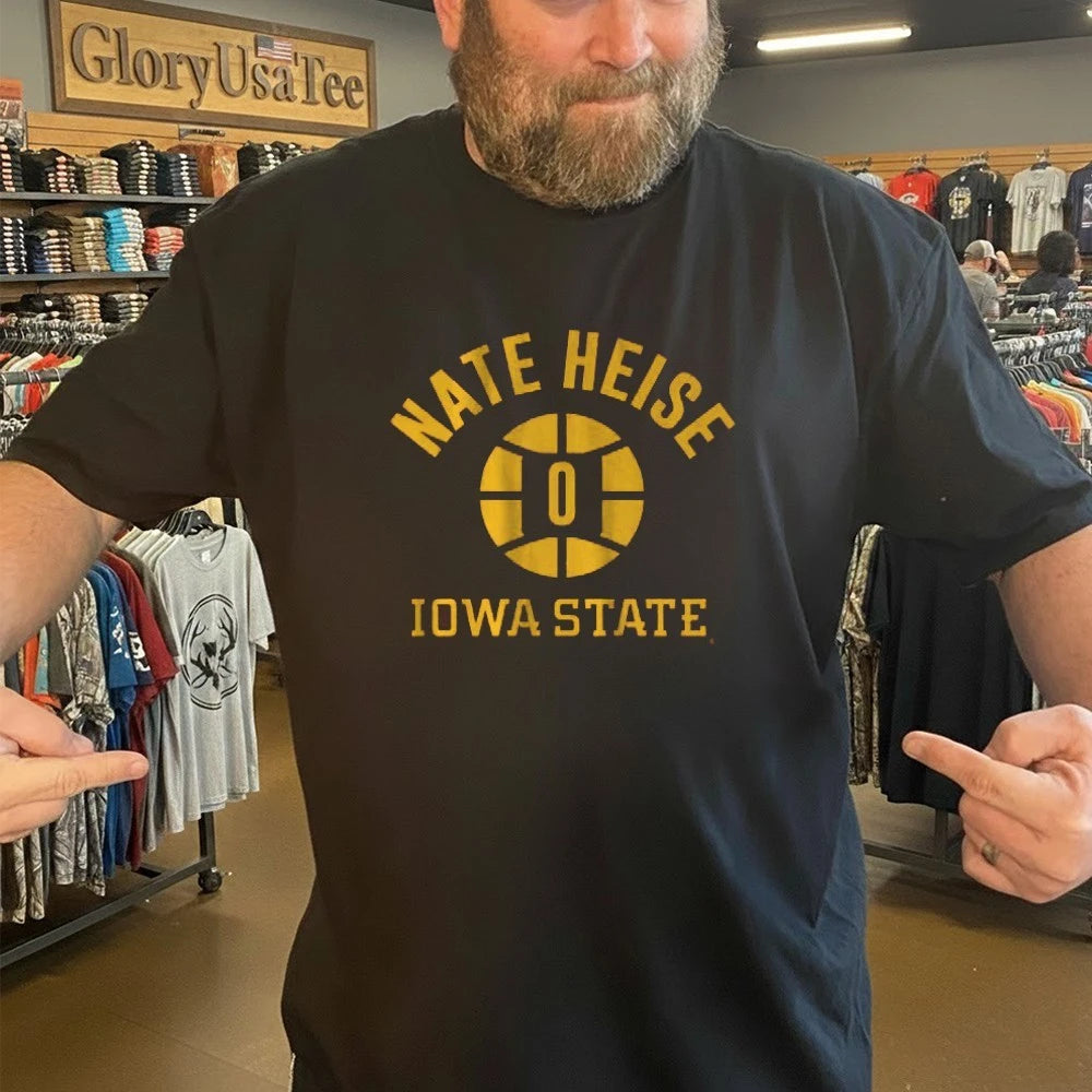 Iowa State Basketball Nate Heise Name Number Ball Shirt