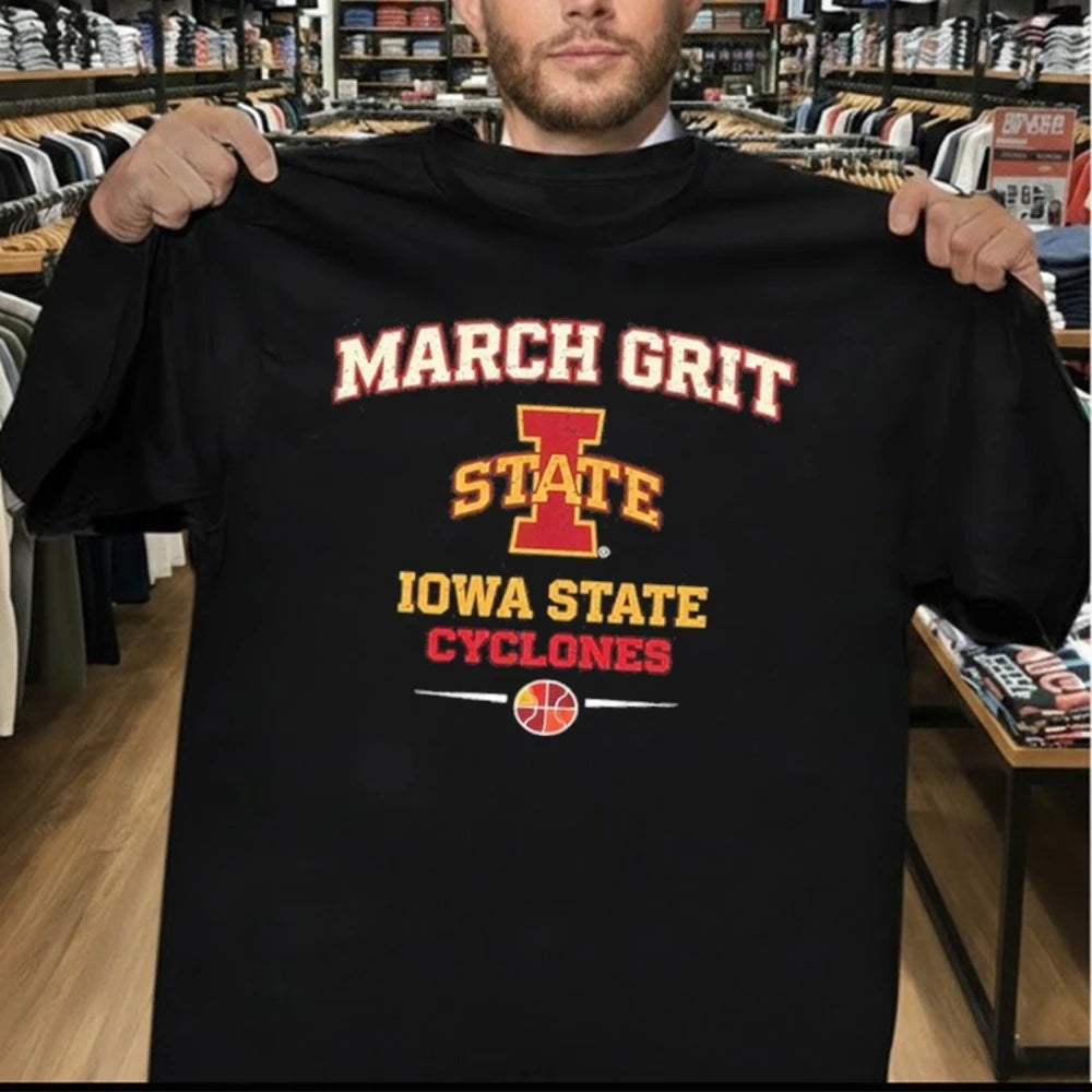 Iowa State Cyclones March Grit for Game Day and Tournament Basketball Shirt