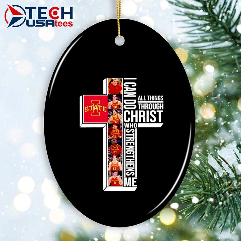 Iowa State Cyclones players cross I can do all things through Christ who strengthens me shirt