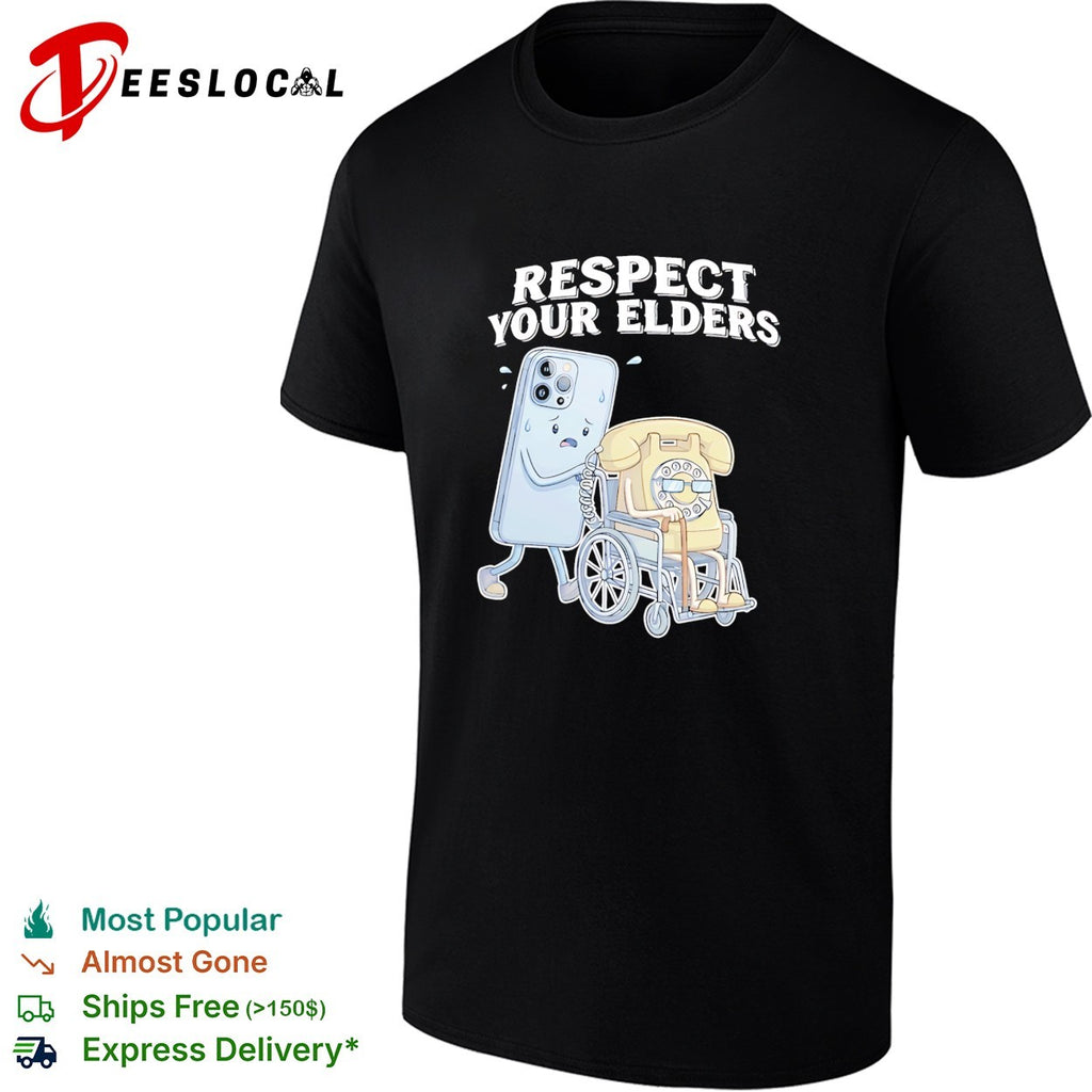 Iphone and rotary telephone respect your elders vintage shirt
