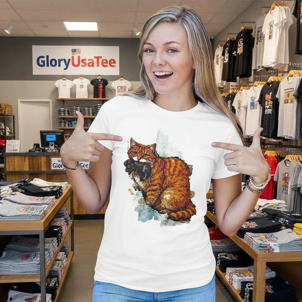 Iran Map Orange Tabby Cat Shirt