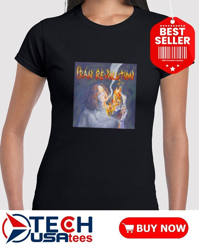 Iranian Lady Burning Khamenei photo shirt