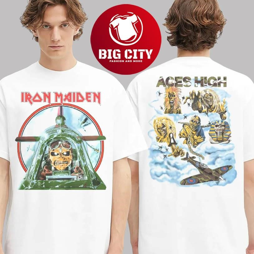 Iron Maiden Aces High Live After Death 40th Anniversary 2025 New Two Sided Shirt