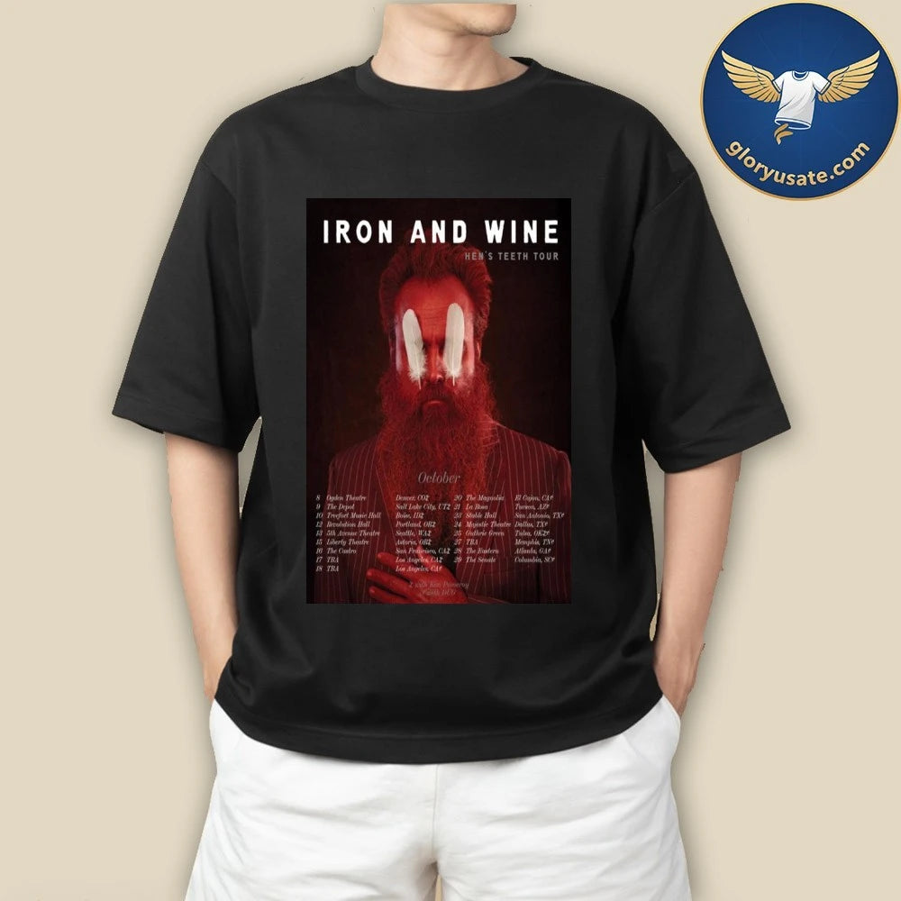 Iron &amp; Wine Hen’s Teeth Tour October 2026 Poster Shirt