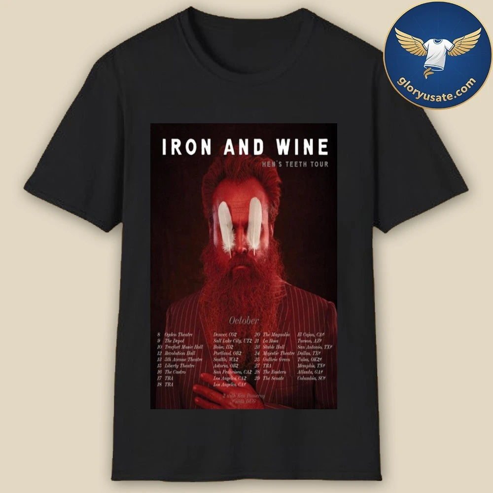 Iron &amp; Wine Hen’s Teeth Tour October 2026 Poster Shirt