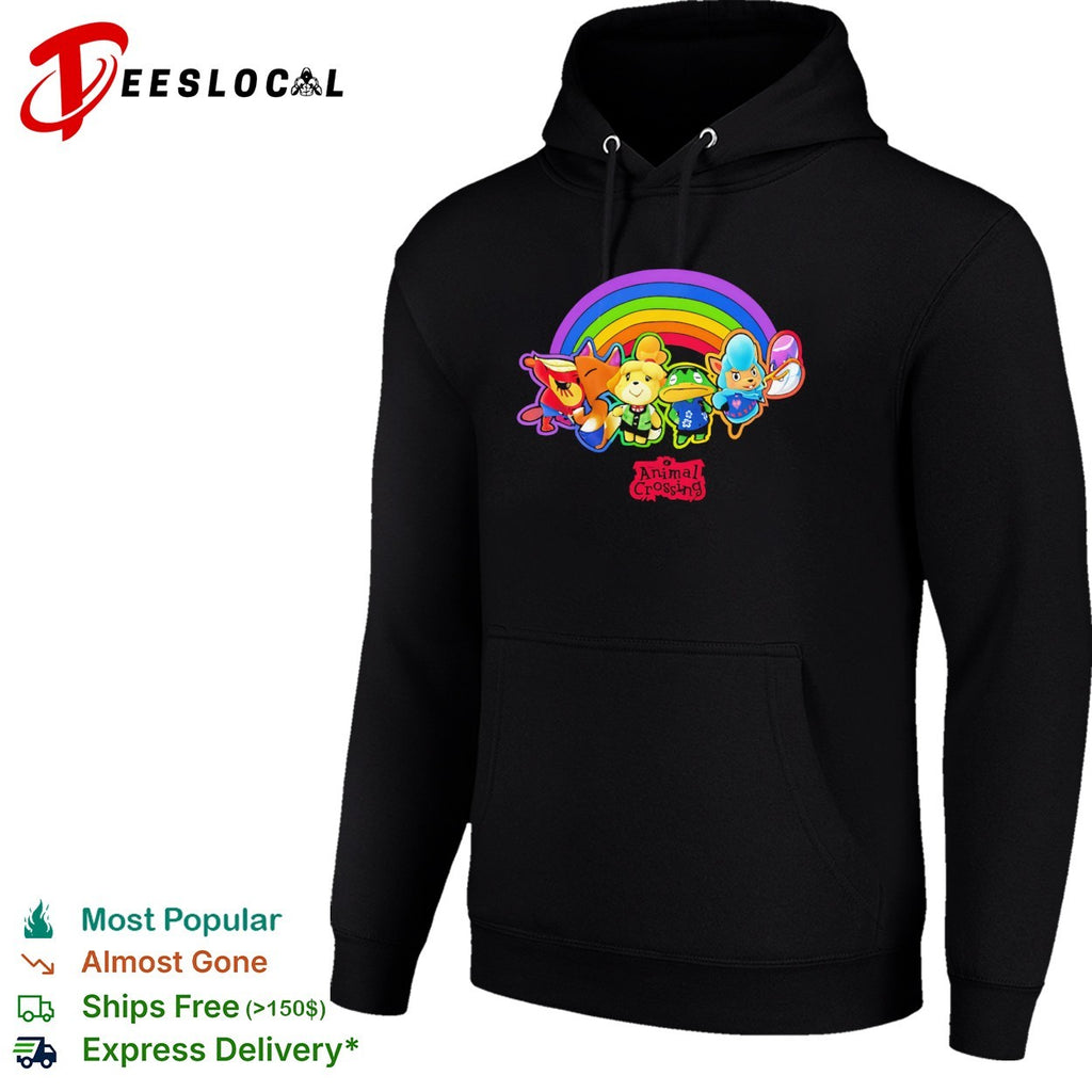 Isabelle Redd Kappn Reese Cyrus Animal Crossing Nintendo Video Game Rainbow shirt