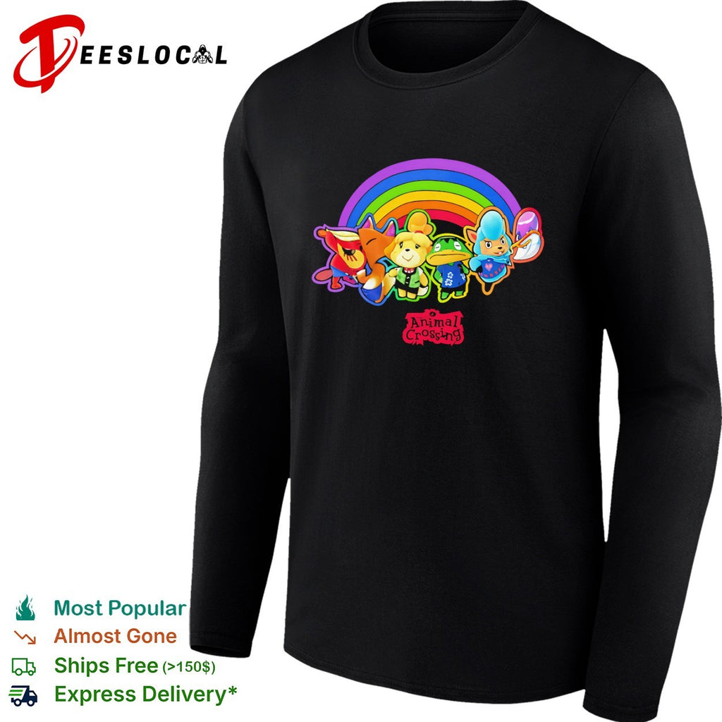 Isabelle Redd Kappn Reese Cyrus Animal Crossing Nintendo Video Game Rainbow shirt
