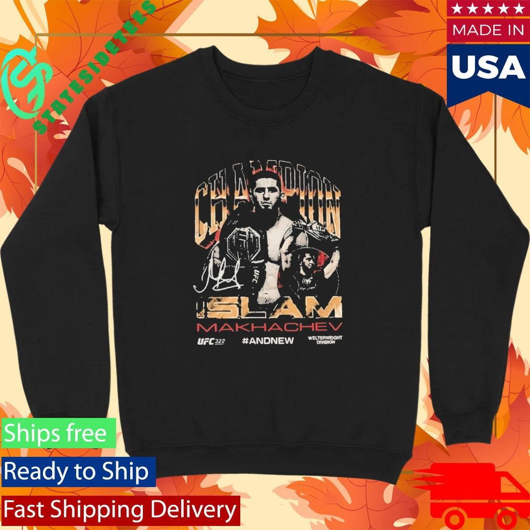 Islam Makhachev Ufc 322 And New Mens Welterweight Division Champion Signature Shirt