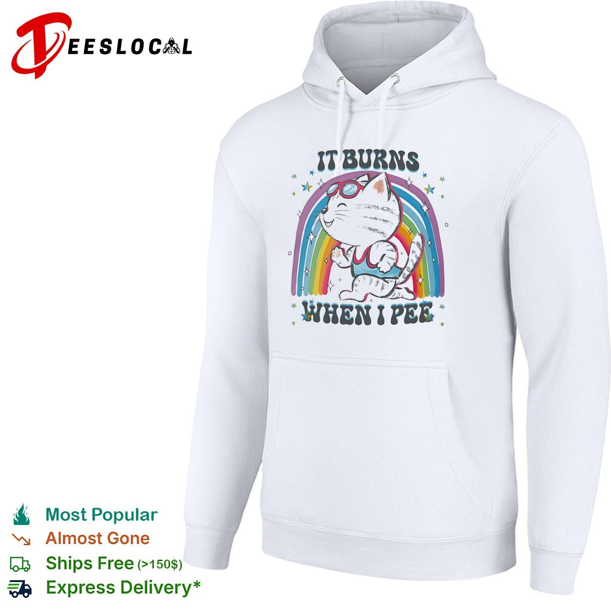 It burns when I pee cat rainbow shirt